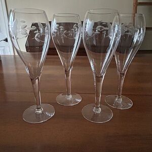 Princess House Elegant Etched Champagne Flute Set